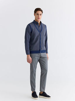 Standart Kal?p V Yaka Erkek Triko Yelek