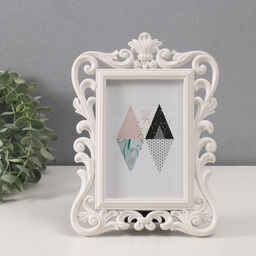 Фоторамка для фото 10?15 см Геральдическая лилия, пластик, белый, 23.5?17.5 см