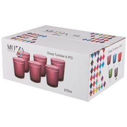 НАБОР СТАКАНОВ ГРАНАТ ИЗ 6ШТ. СЕРИЯ MUZA COLOR 280МЛ. / В=10 СМ - Lefard фото 2