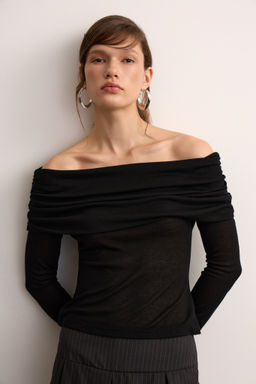 Лонгслив из трикотажа с драпировкой - Mollis фото 3