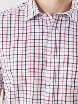 Regular Fit K?sa Kollu Ekose Poplin Erkek G?mlek