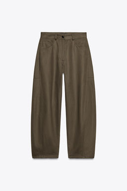 ZW COLLECTION HERRINGBONE WIDE-LEG TROUSERS