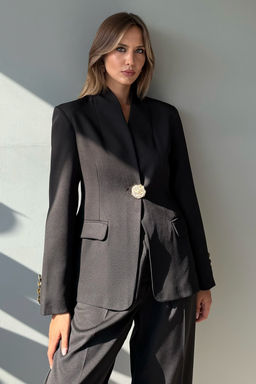 Siyah Gold Dugme Detayl? Blazer Ceket TWOAW26BC00045
