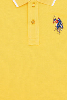Светло-желтая футболка с воротником-поло для мальчиков - U.s. polo assn фото 3
