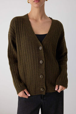 Wardrobe Essentials Haki Yumusak Dokulu Basic Genis Kal?p Triko H?rka | TWOAW26HI00119