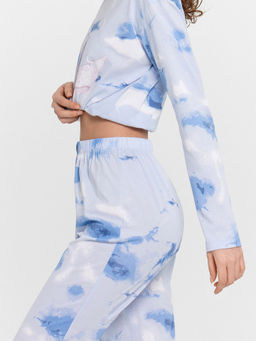 Пижама женская голубая с принтом и надписью Сладких снов голубая варка 592510 - Mark formelle фото 11