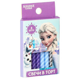 Набор свечей для торта С Днем Рождения, 8 штук, Холодное сердце