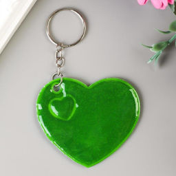 Цена за 12 шт. Брелок пластик светоотражающий Сердечко МИКС 5,5х5,5 см - Simaland фото 7