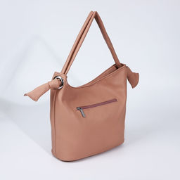 Сумка - мешок женская на молнии, 33×33 см, розовая