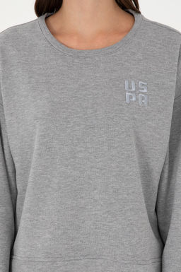 Женский серый меланжевый базовый свитшот - U.s. polo assn фото 6
