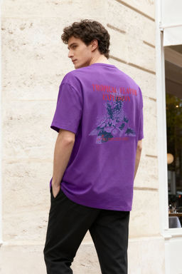 TRENDYOL MAN Gri Oversize/Genis Kesim Meyve S?rt Bask?l? %100 Pamuk T-Shirt TMNSS25TS00052 - Trendyolmilla фото 14