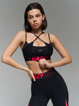 Спортивный топ-бра с двойными бретелями и вставками из сетки - Eazyway фото 3