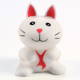 Игрушка пищащая Кот для собак, 8,5 см, белая - Пижон фото 2