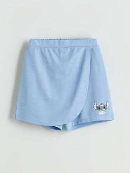 Stitch Bask?l? K?z ?ocuk ?ort Etek