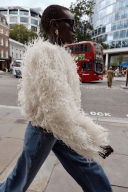 FEATHER FRINGE METALLIC THREAD JACKET - Zara фото 14