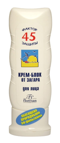 Ф-113-F / (60мл) Крем-Блок от загара д/лица водостойкий SPF-45 .15