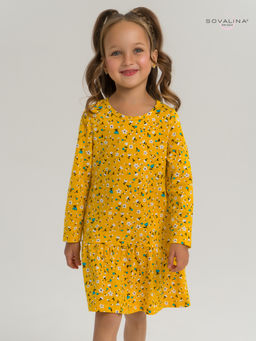 Платье Алиса дл/р цветы на горчице - Sovalina фото 12