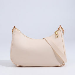 Сумка-багет на молнии, цвет молочный