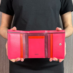 Итальянский кожаный кошелек DuDu серии Pemba | малиновый - Dudubags фото 7