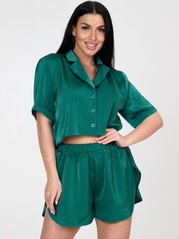 598-П ЖЕНСКАЯ ПИЖАМА (шорты) (Изумруд) - А-дина фото 2