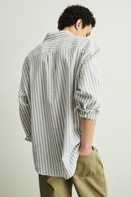 Camisa en mezcla de lino Relaxed Fit - H&m фото 5