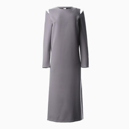 Платье длинное женское с разрезами MINAKU: Casual collection, серое, размер 50