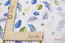 Сатин Тропический ветерок цв.синий, ш.1.61м, хлопок-100%, 120гр/м.кв - Купава фото 2