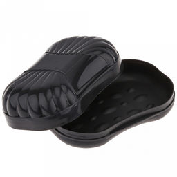 Мыльница дорожная пластмассовая "Фигурная" 11,5х7,5х6см, графитовый (Россия)