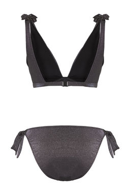 Trendyolmilla Siyah Ucgen Baglamal? Simli Regular Bikini Tak?m? TBESS25BT00009 фото 7