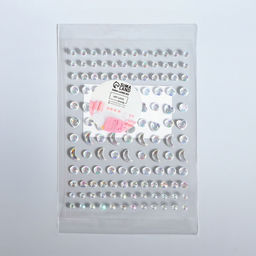 Цена за 5 шт. Стразы самоклеящиеся фигурные «Ассорти», с голографией, 128 шт на листе, цвет серебряный