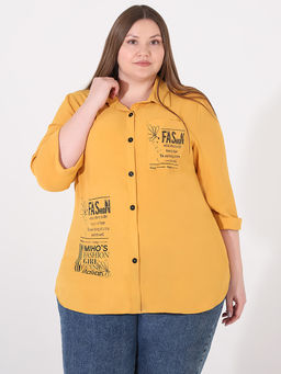 Желтая рубашка женская больших размеров