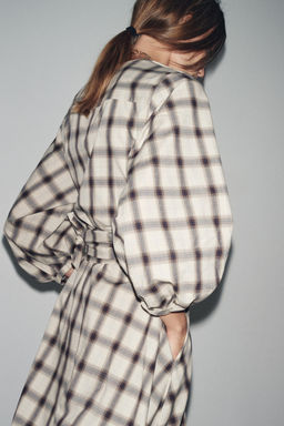 ZW COLLECTION CHECK SHIRT DRESS - Zara фото 4