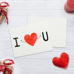 Цена за 20 шт. Открытка-мини I LOVE YOU, 8×6 см