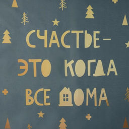 Салфетка новогодняя на стол Счастье-это когда все дома, 30х40 см, оксфорд, полиэстер - Этель фото 3