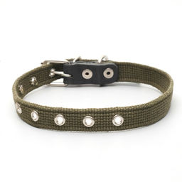 Ошейник брезентовый безразмерный однослойный, 52 х 2 см, ОШ 23-46 см, хаки - Пижон фото 2