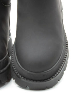 04-C186M BLACK Ботинки зимние женские (натуральная кожа (нубук) натуральный мех)