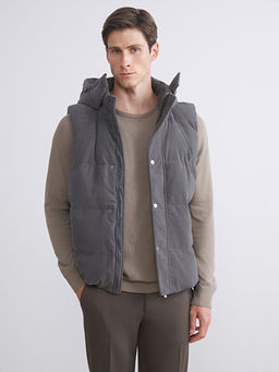 Standart Kal?p Dik Yaka Kadife Erkek Yelek