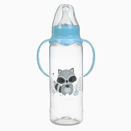 Бутылочка для кормления Крошка Я Lovely baby от 0 мес., 250 мл, с ручками, цилиндр, голубой