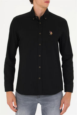 U. S. Polo Assn Мужская черная базовая рубашка с длинным рукавом - U.s. polo assn фото 13