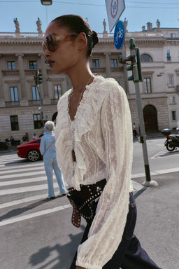 ROMANTIC DOTTED MESH SHIRT - Zara фото 2