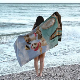 Полотенце банное Путешествие 80*150 см. вафля хлопок 100% - Лен поволжья фото 2