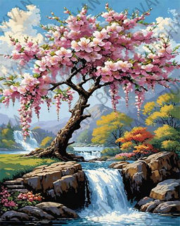 Алмазная мозаика на подрамнике 40x50 Сакура / YSG28009 /уп 30/