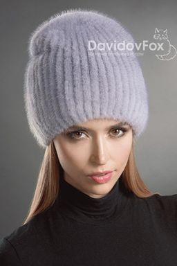 Шапка Бини норка сапфир