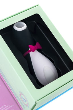 Вакуум-волновой бесконтактный стимулятор клитора Satisfyer Penguin, силикон, черный, 10,8 см