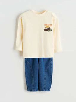 Bisiklet Yaka Erkek Bebek Ti??rt ve Jean Pantolon