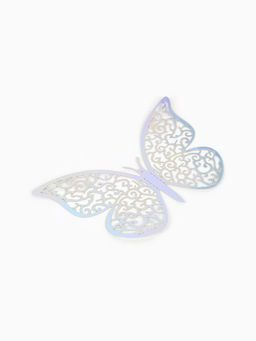 Набор для украшения Бабочки, 12 штук, голография, цвет серебро - Страна карнавалия фото 3