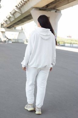 285 Костюм с толстовкой плюссайз, молочный - Knitka wear фото 9