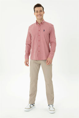 Мужские темно-бежевые брюки из плотной ткани/чиносы Неожиданная скидка в корзине - U.s. polo assn фото 3