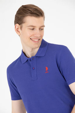 U. S. Polo Assn Мужская синяя базовая футболка с воротником-поло - U.s. polo assn фото 3