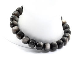 Обсидиан иризирующий браслет рондель 8*7мм